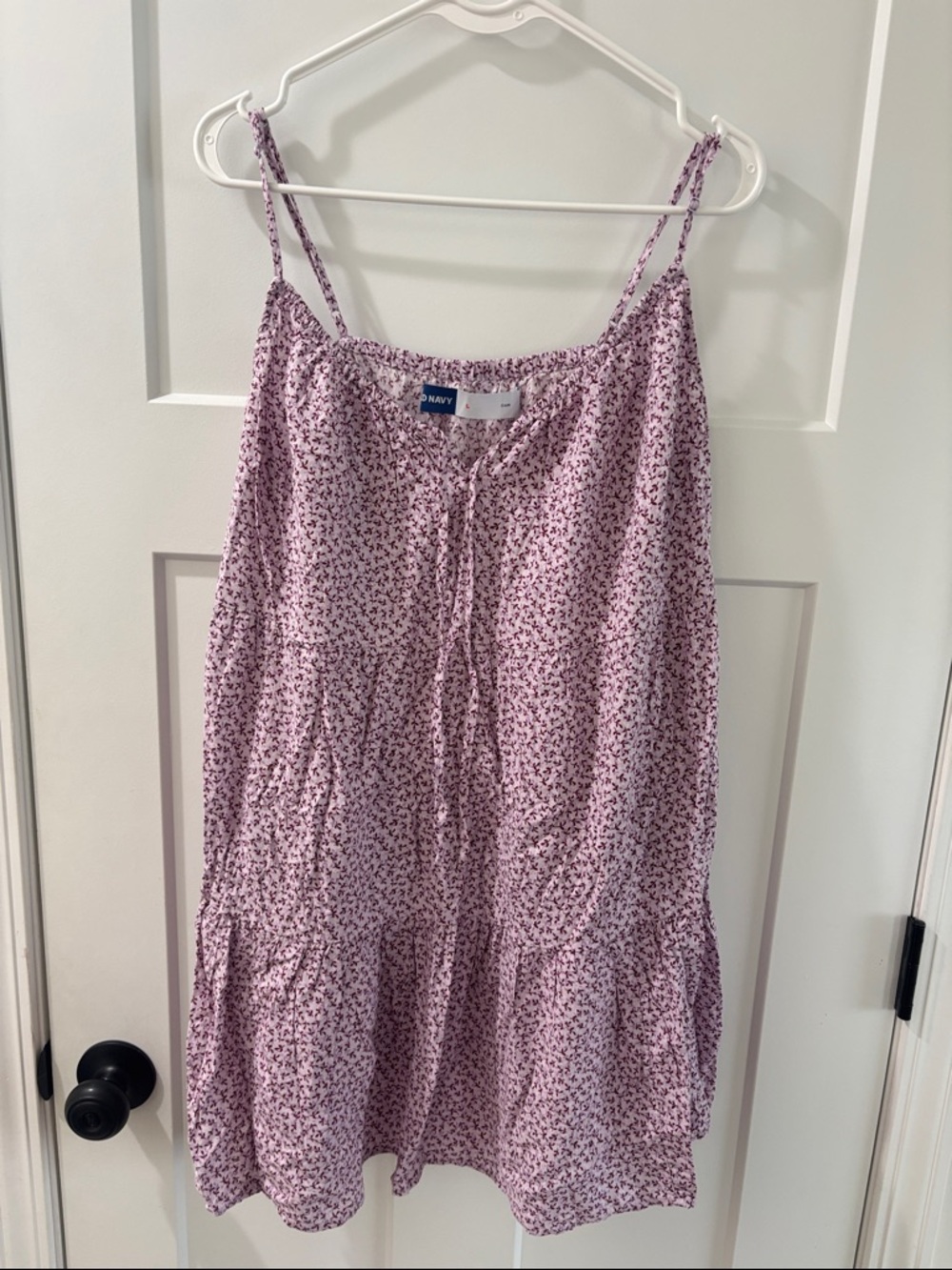 Old Navy Lavender Floral Tiered Spaghetti-Strap Dress